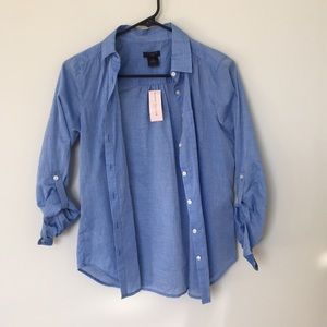 Light blue button down